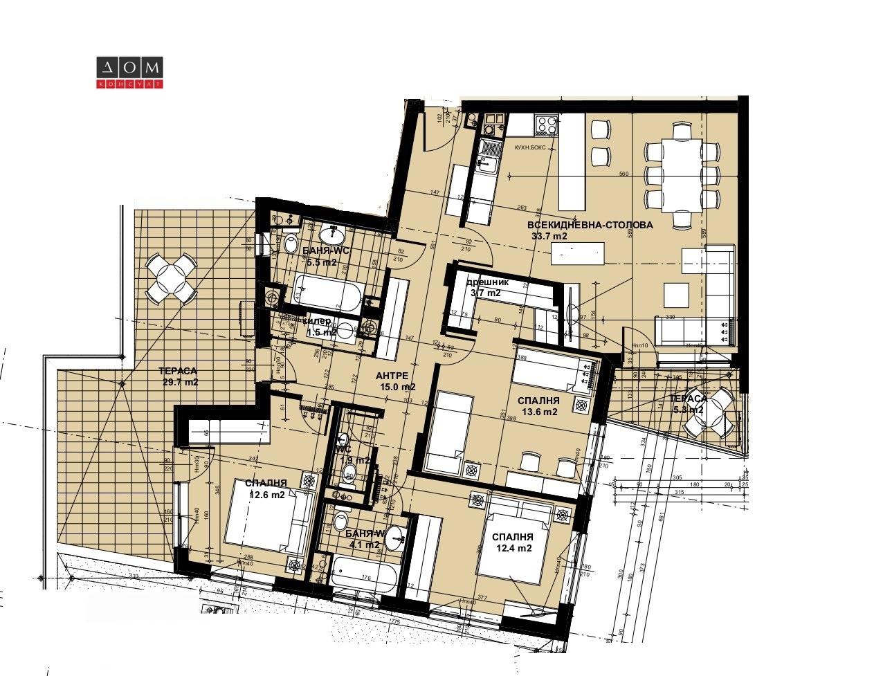 Apartments For Sale 4-Room, Sofia, Krastova Vada
