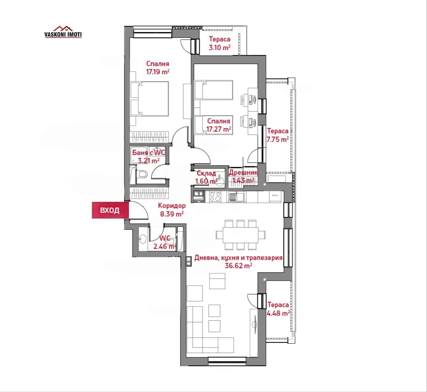 Apartments For Sale 3-Room, Sofia, Center