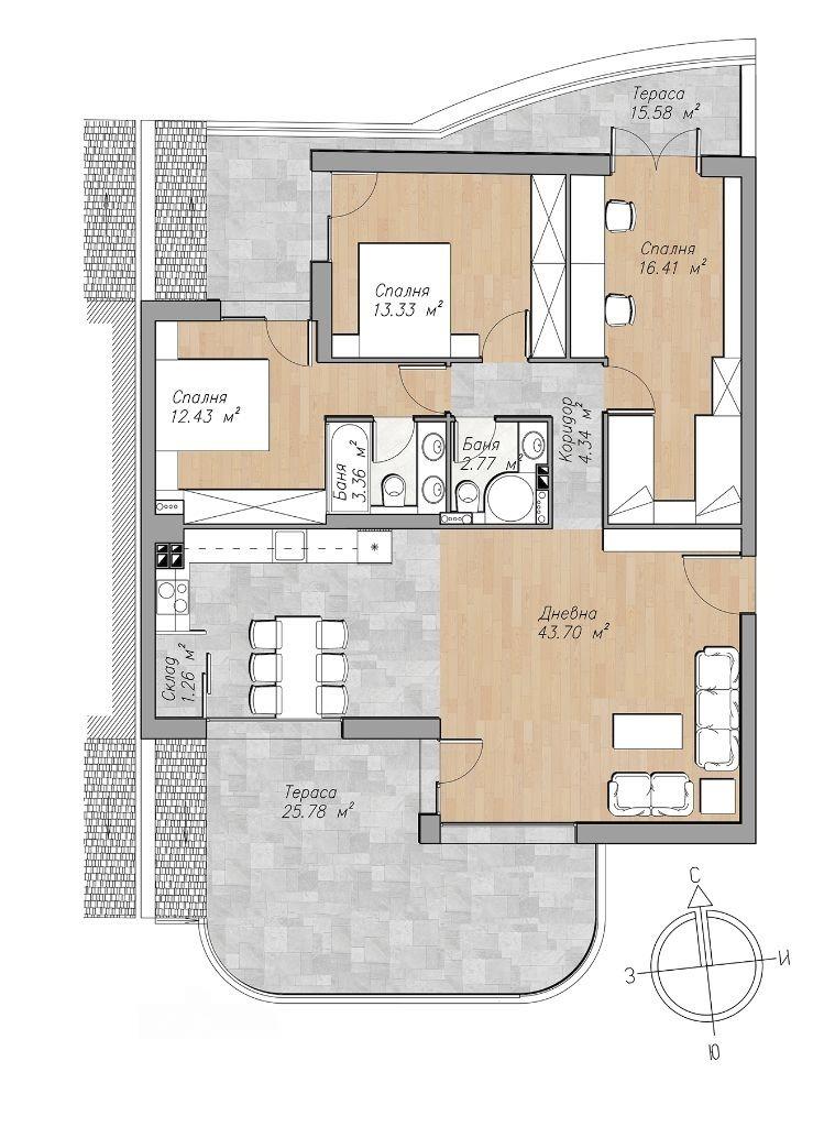 Apartments For Sale 4-Room, Sofia, Oborishte