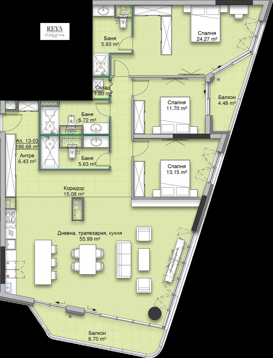 Apartments For Sale 4-Room, Sofia, Krastova Vada