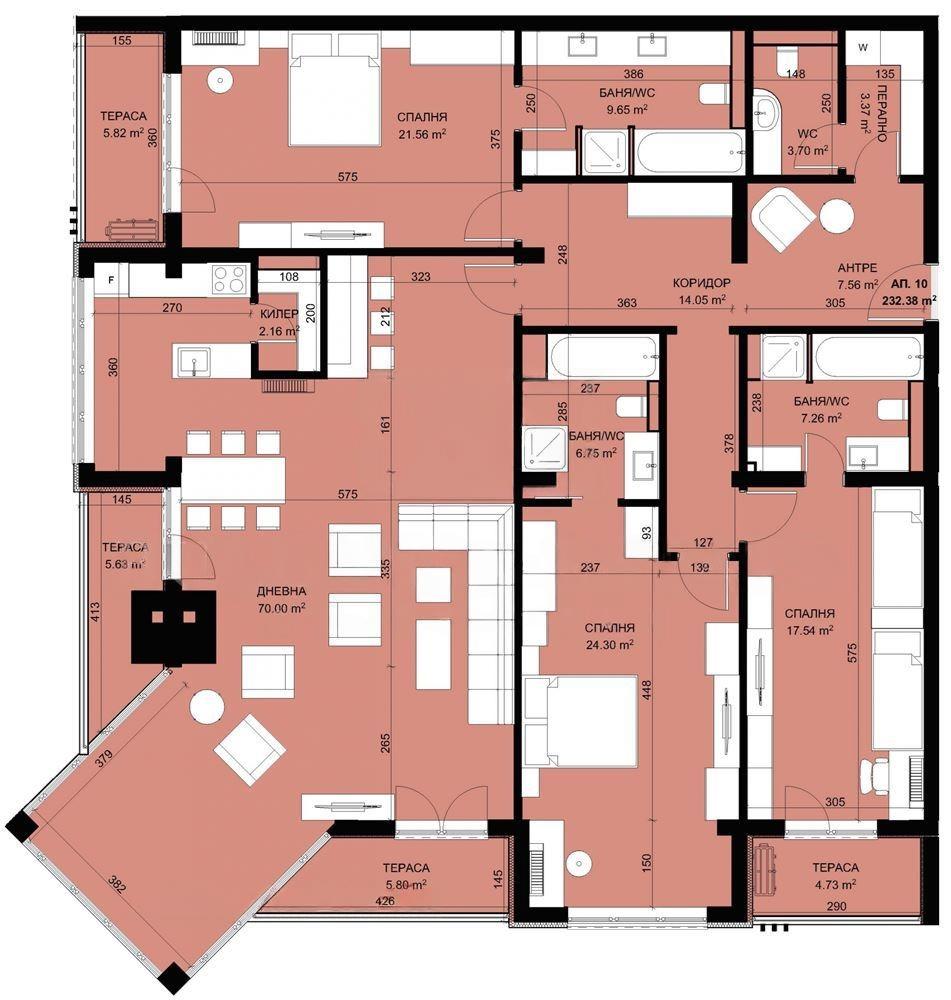 Apartments For Sale 4-Room, Varna, Briz