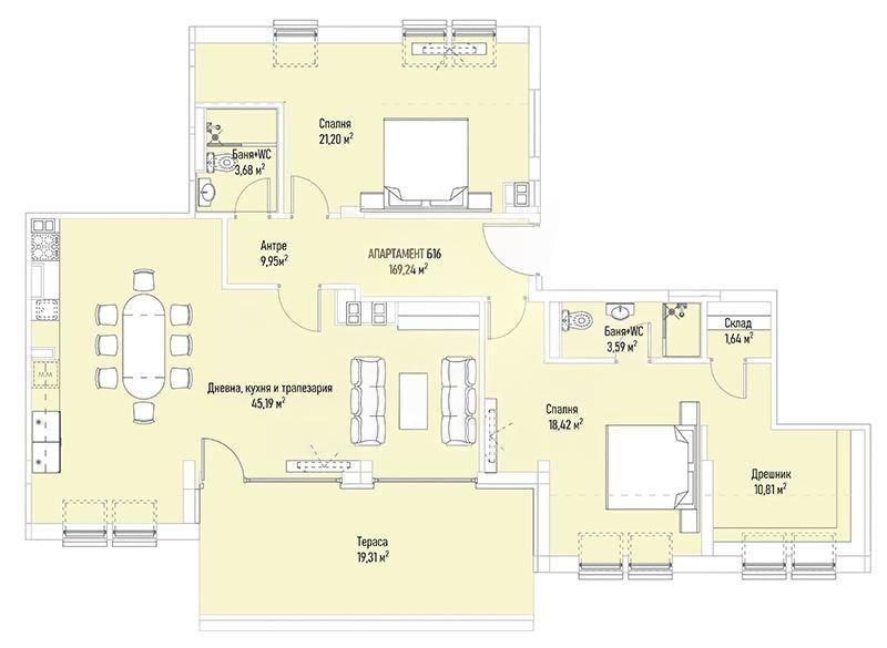 Apartments For Sale 3-Room, Sofia, Lozenets