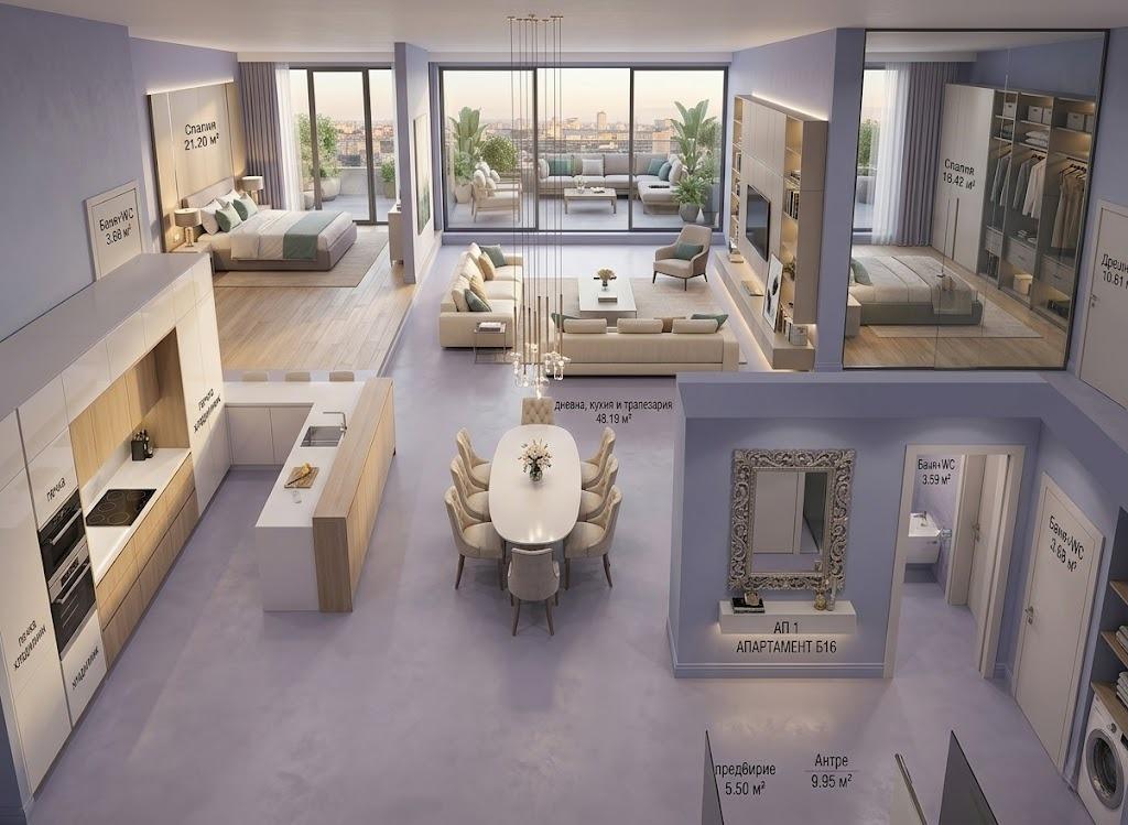 Apartments For Sale 3-Room, Sofia, Lozenets