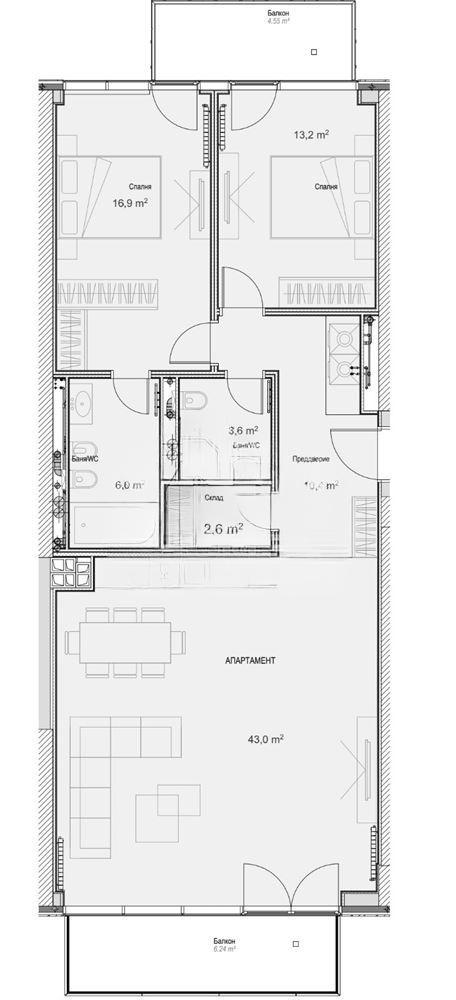 Apartments For Sale 3-Room, Sofia, Oborishte