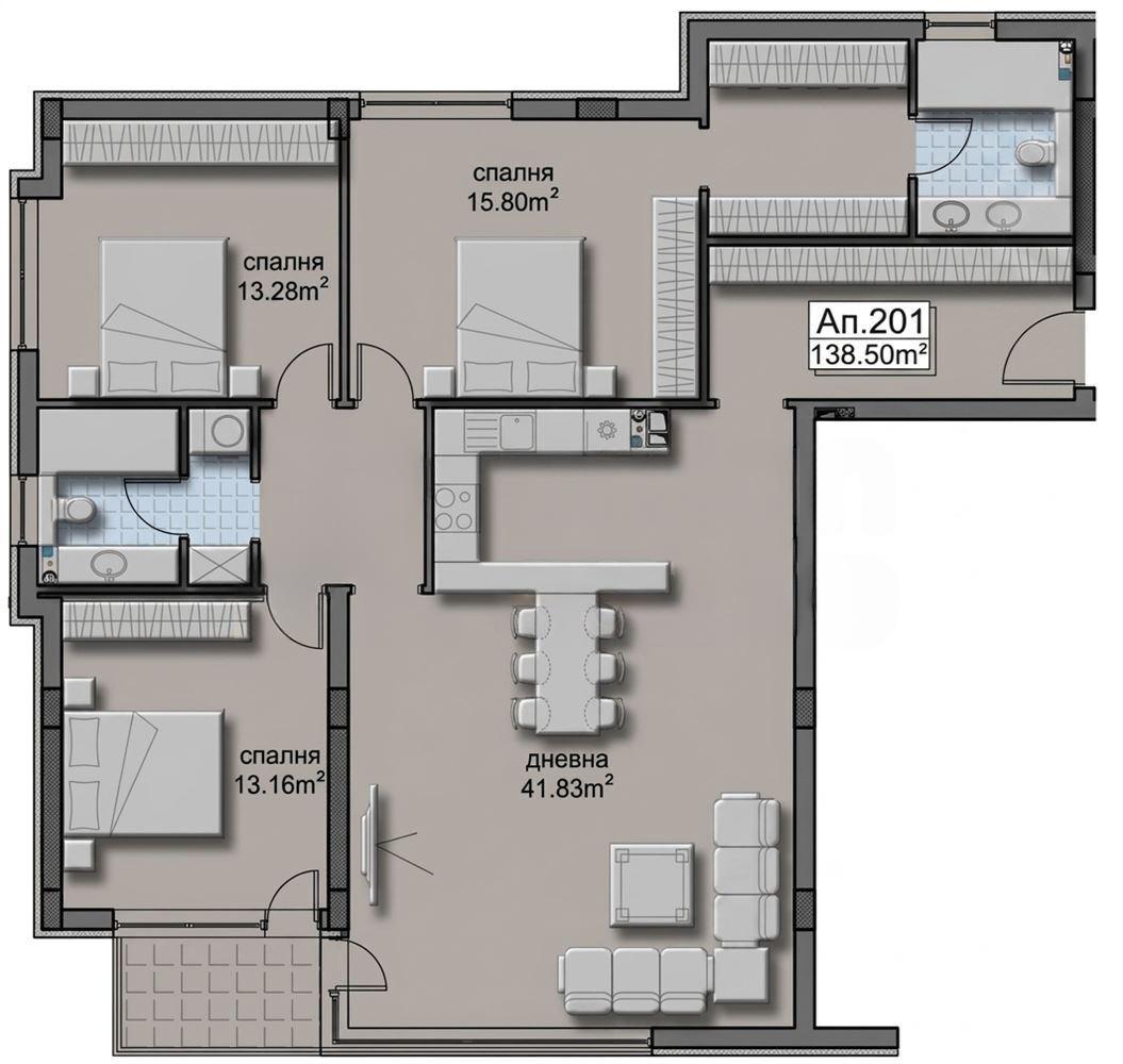 Apartments For Sale 4-Room, Sofia, Lozenets