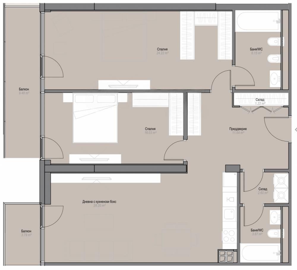 Apartments For Sale 3-Room, Sofia, Oborishte