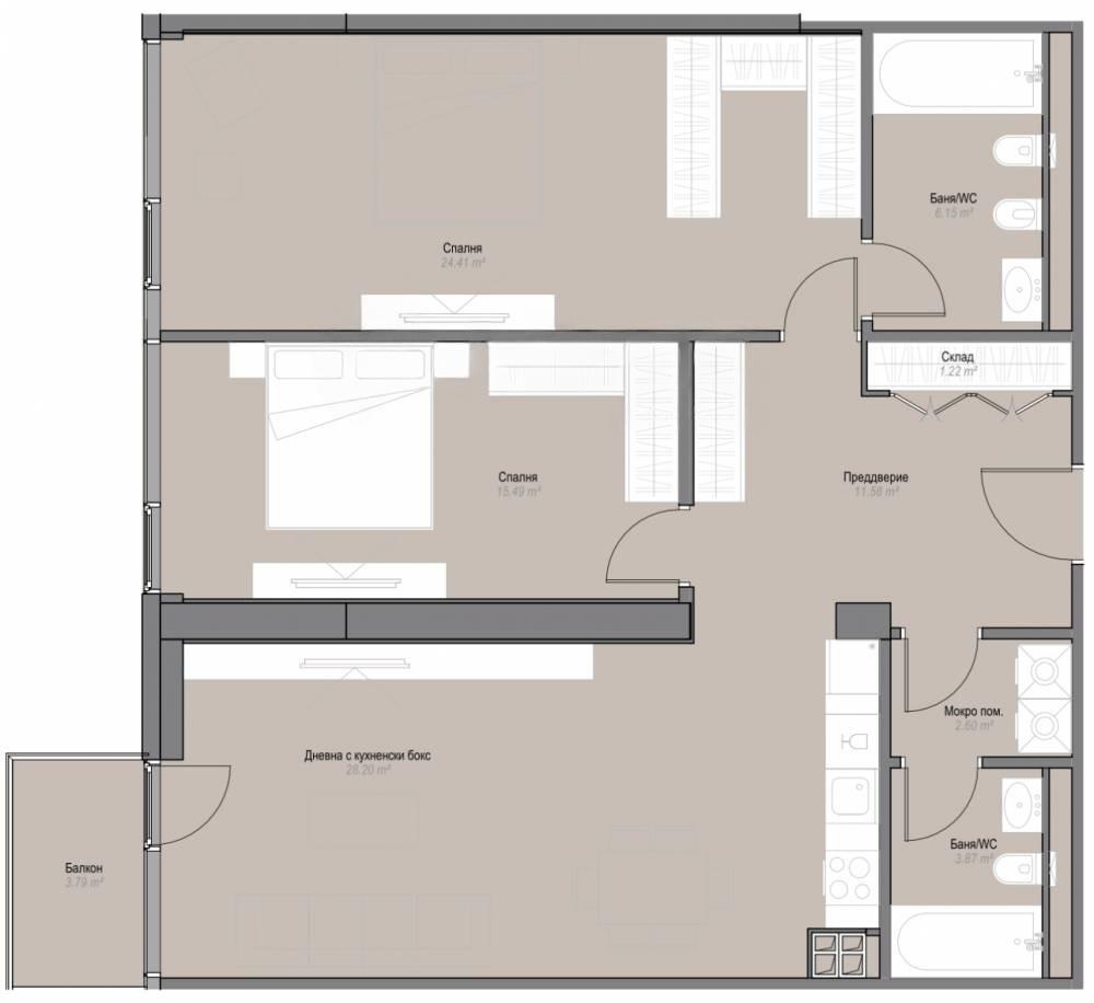 Apartments For Sale 3-Room, Sofia, Oborishte