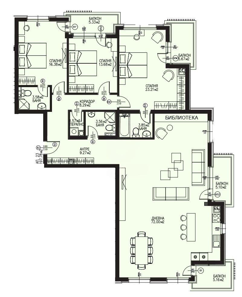 Apartments For Sale 4-Room, Sofia, Dragalevtsi