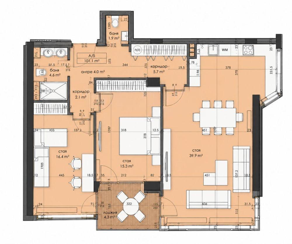 Apartments For Sale 3-Room, Sofia, Izgrev