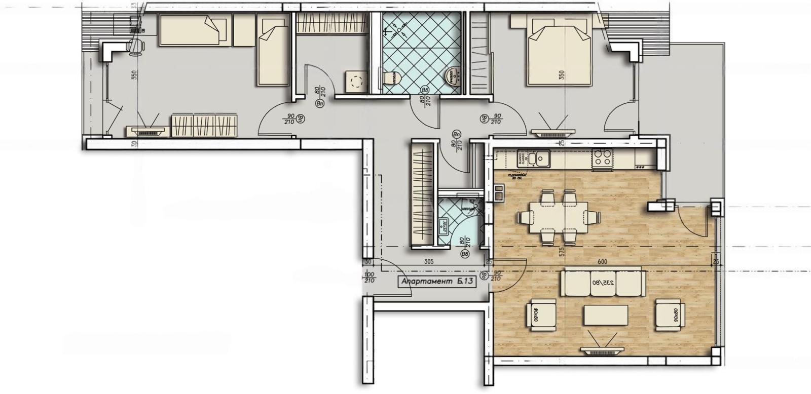 Apartments For Sale 3-Room, Sofia, Strelbishte