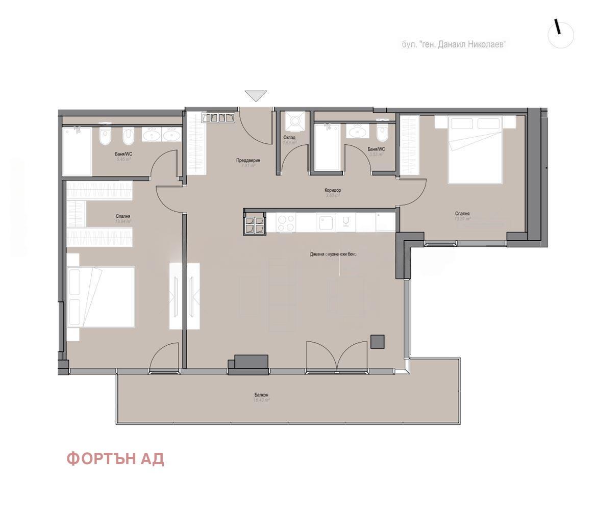 Apartments For Sale 3-Room, Sofia, Oborishte