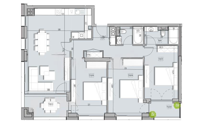 Apartments For Sale 4-Room, Sofia, Krastova Vada