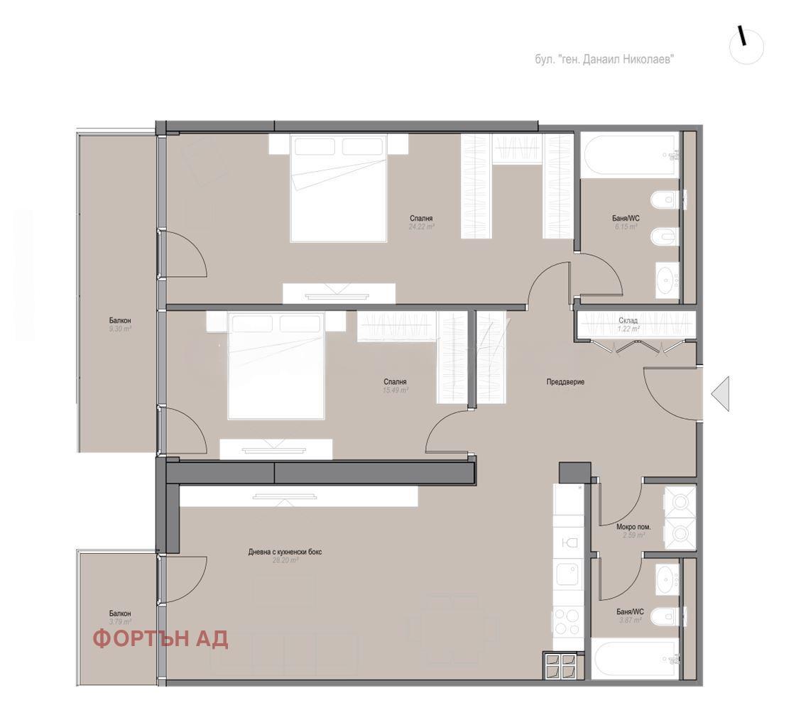 Apartments For Sale 3-Room, Sofia, Oborishte