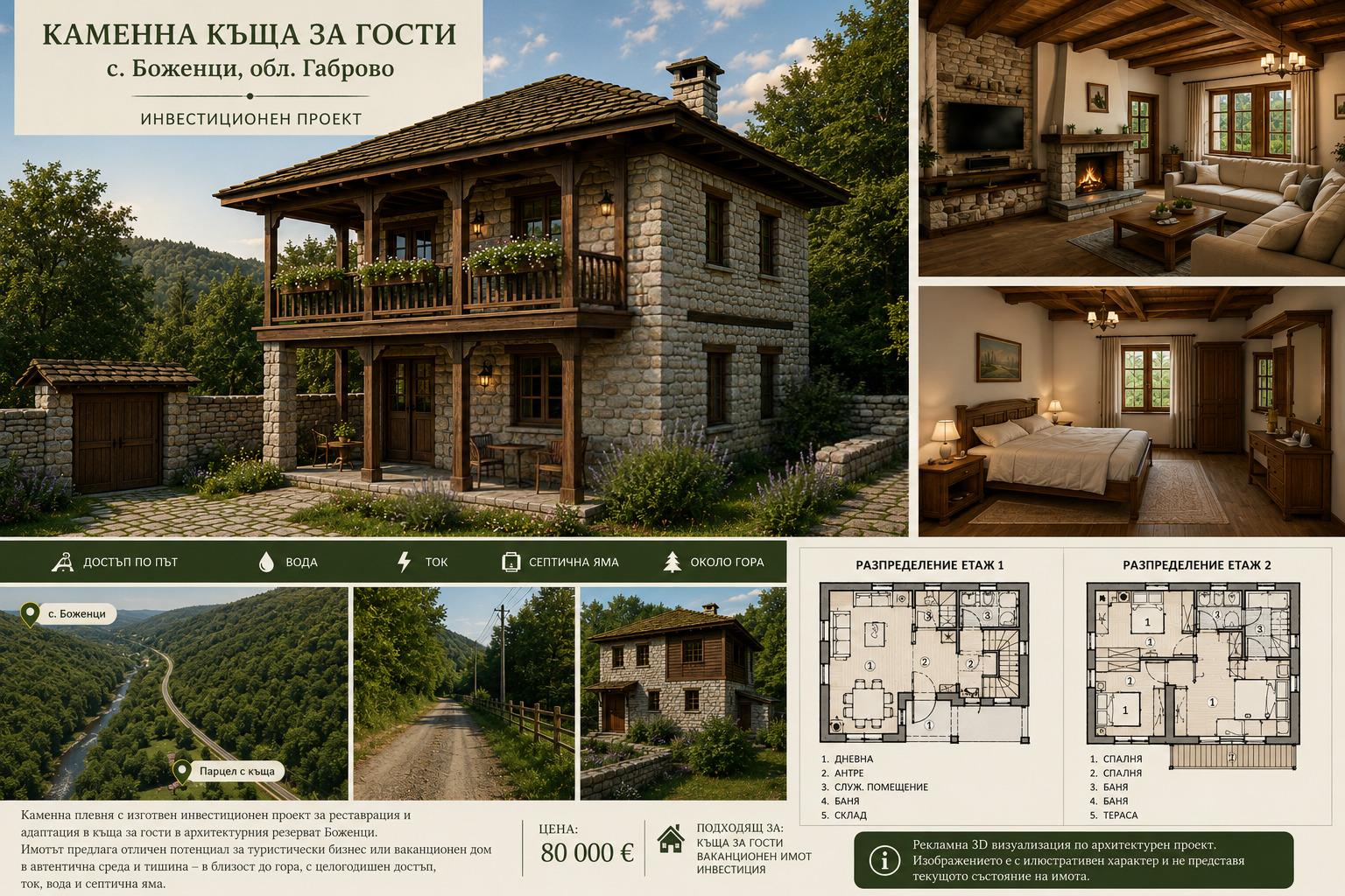 House for Sale in Bozhentsite, Gabrovo